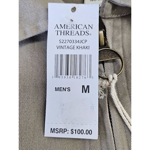 American Threads Midweight Denim Vintage Khaki Men's Jacket Size M - Picture 11 of 12